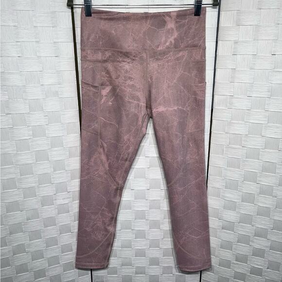 Zyia Pink Digital Granite Pocket Light N Tight Hi-Rise 7/8 Leggings Size 6 - Picture 2 of 12